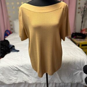 Sag Harbor Gold Boatneck Sweater Dress – XL (18)